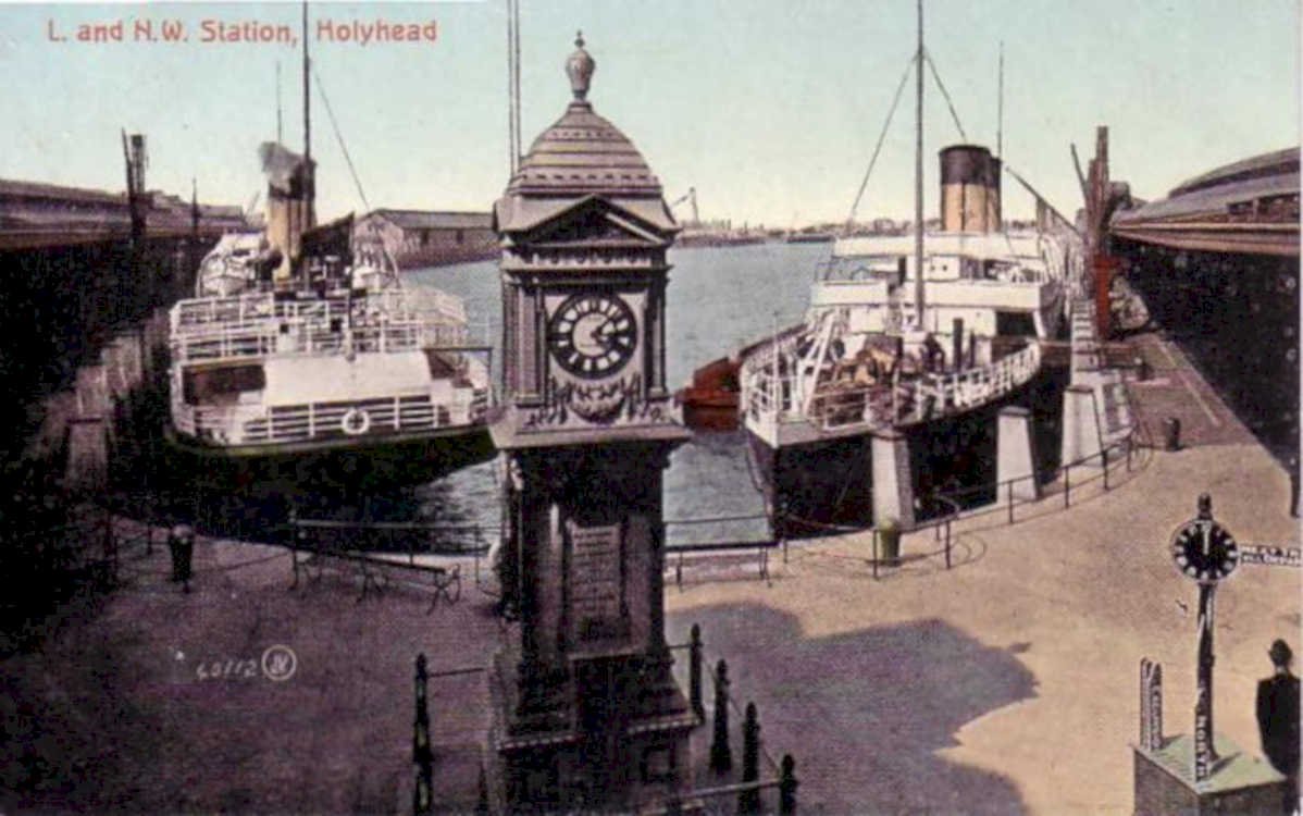 ln holyhead stationVintage 1880s 1900s A4 Photo Print