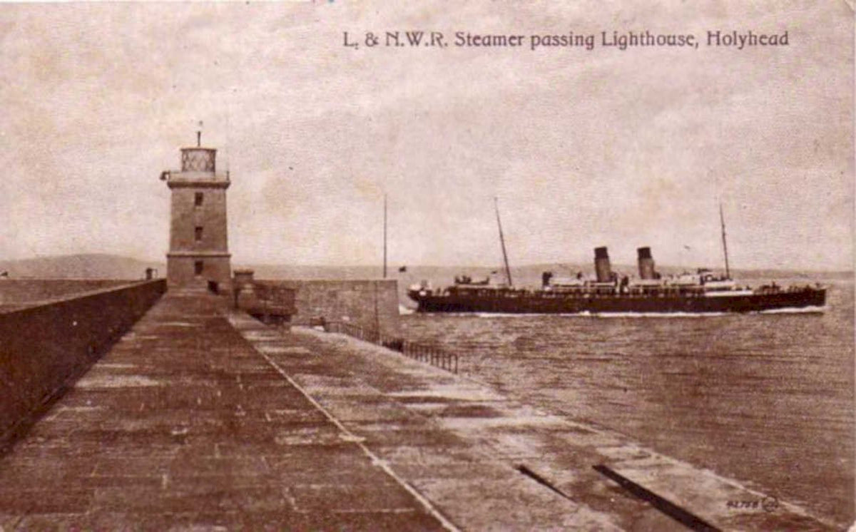 lnwr lighthouse holyheadVintage 1880s 1900s A4 Photo Print