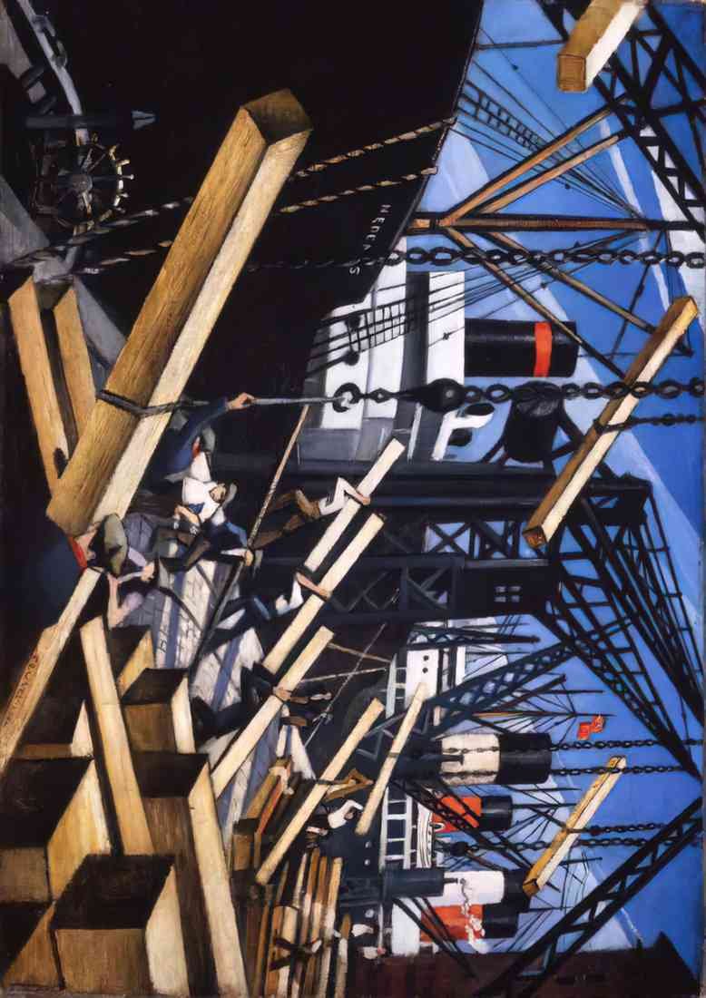 loading timber at southampton docks A4 Photo Print