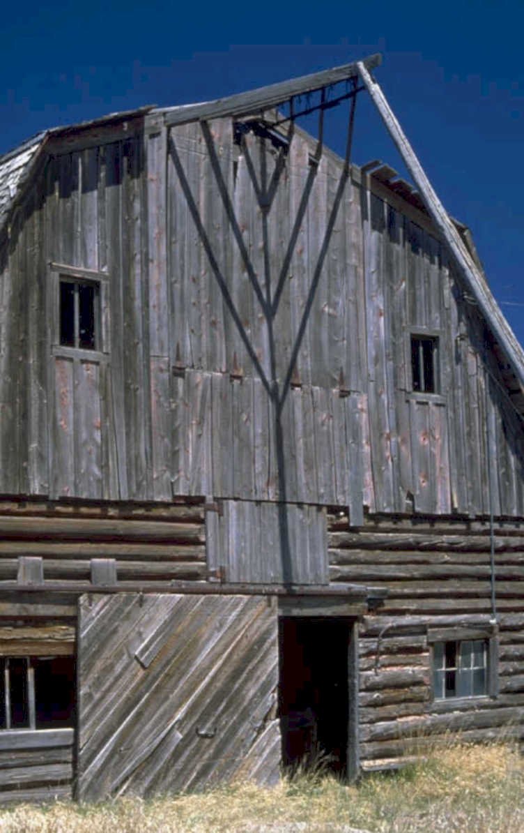 log barn montana 1980s 1990s A4 Photo Print