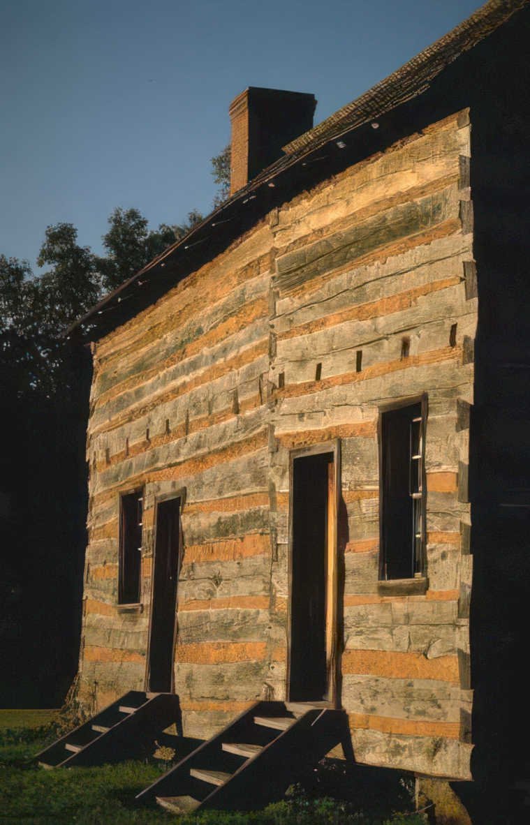 log cabin front Vintage A4 Photo Print