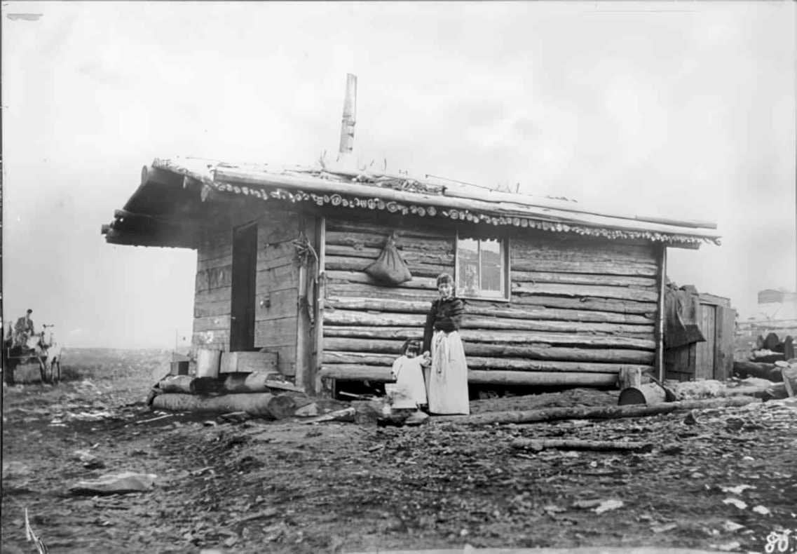 log cabin homestead Vintage world war A4 Photo Print