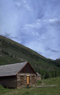 log cabin mountains 1980s 1990s A4 Photo Print