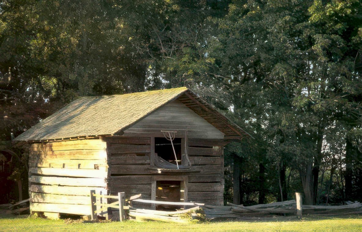 log cabin rural Vintage A4 Photo Print