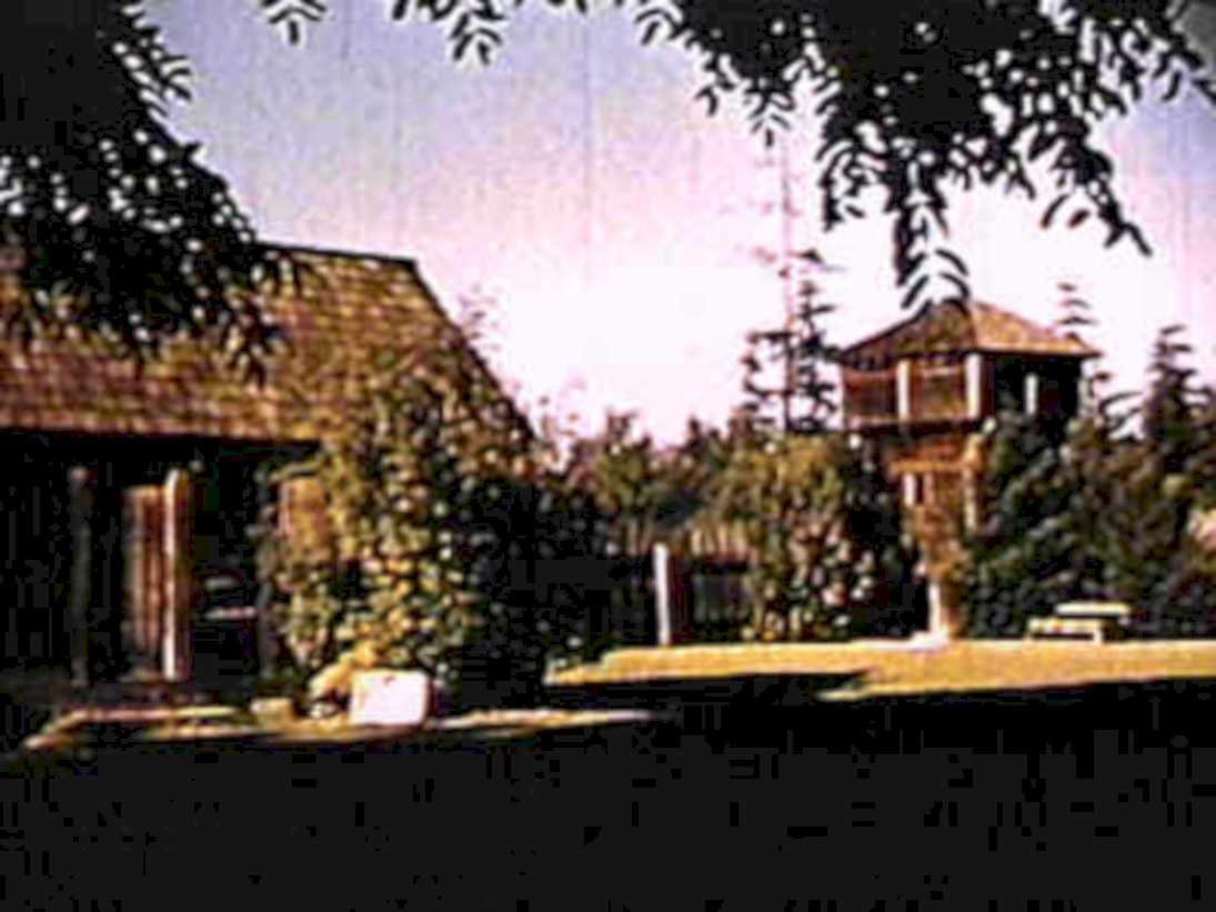 log cabin tower1980s 1990s A4 Photo Print