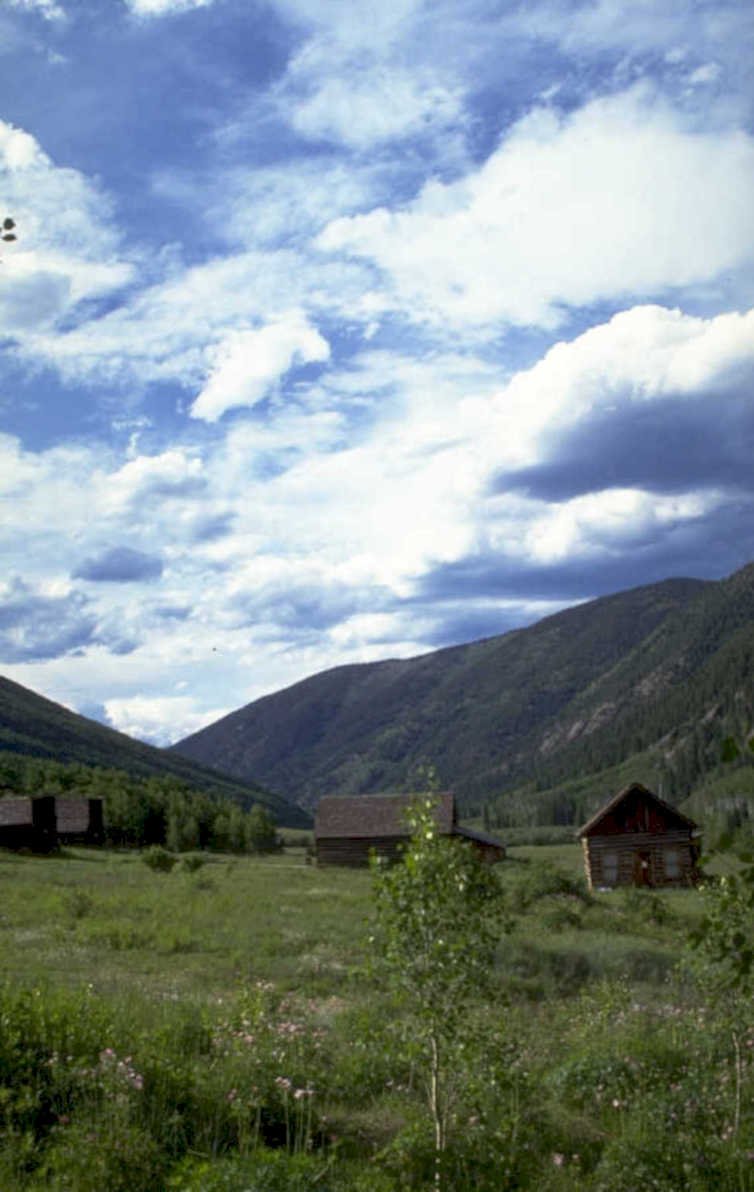 log cabins valley 1980s 1990s A4 Photo Print