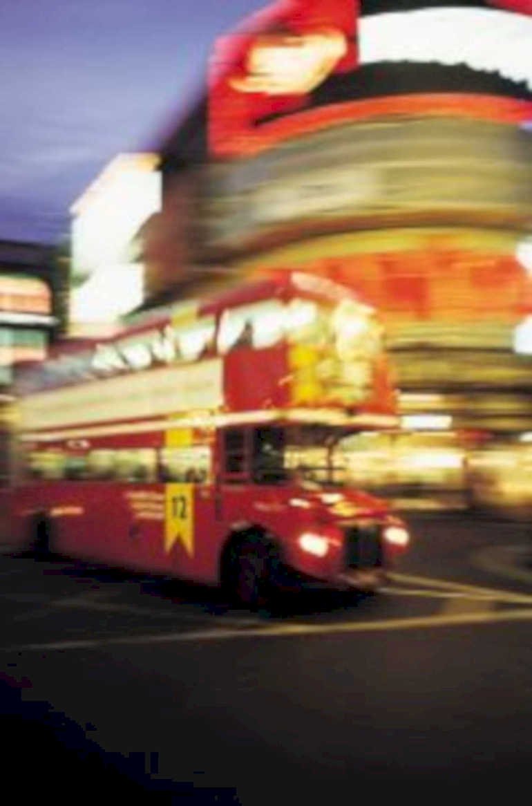 london bus night UK GB British A4 Photo Print