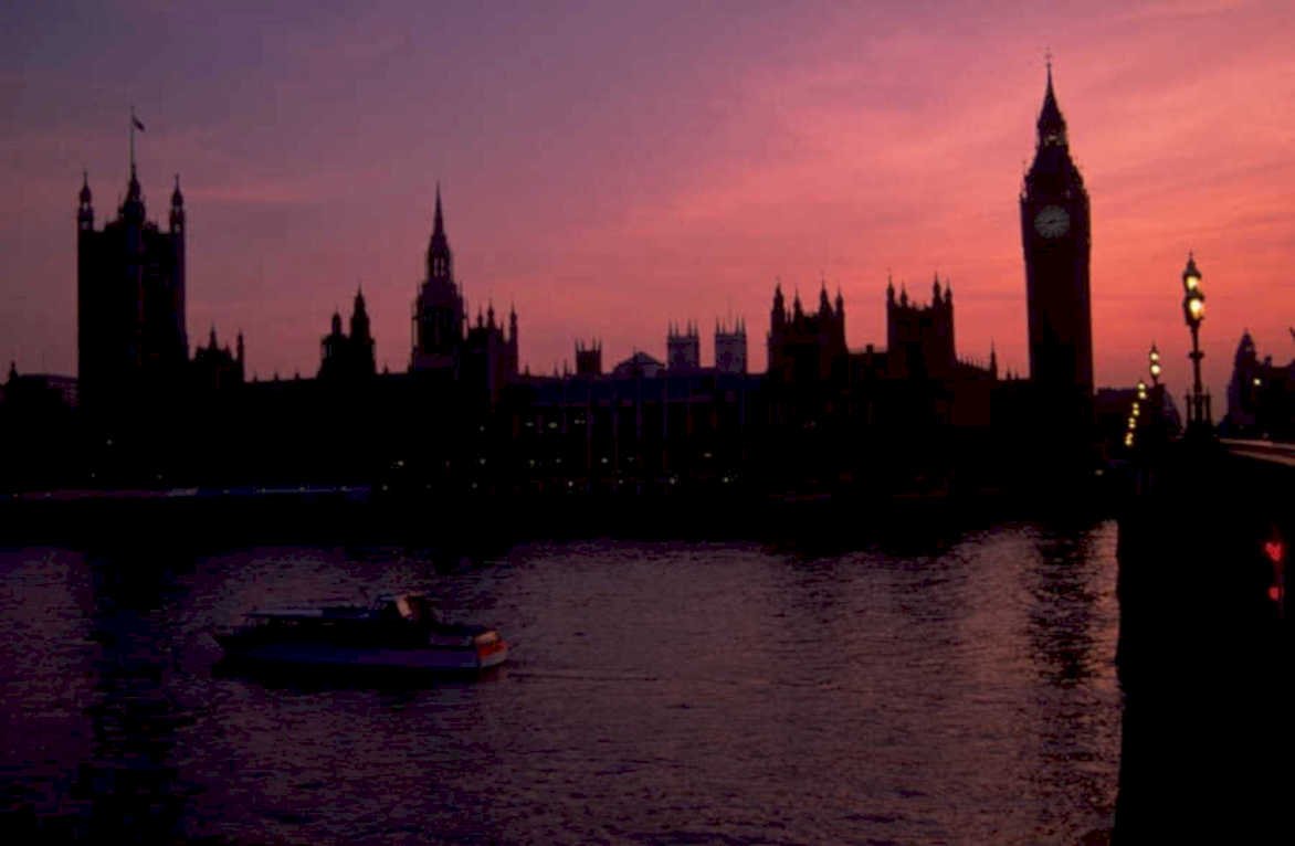 london westminster sunset 1980s 1990s A4 Photo Print