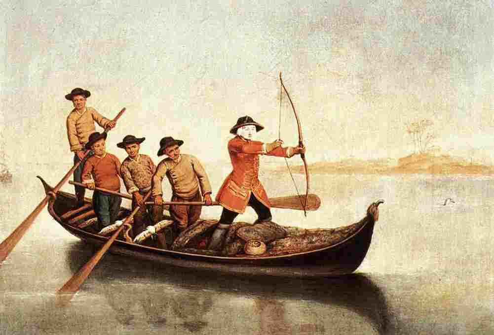 long Duck Hunters on the Lagoon Art A4 Photo Print