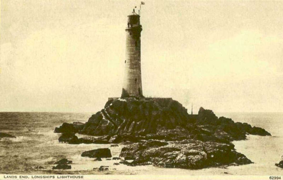 longships lighthouse 62994Vintage 1880s 1900s A4 Photo Print