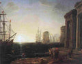lorr Harbour Scene at Sunset Art A4 Photo Print