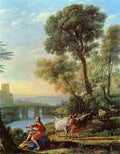 lorr Landscape with Apollo Guarding the Herds of Admetus and Mercury Stealing them Art A4 Photo Print