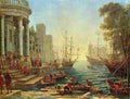 lorr Seaport with the Embarkation of Saint Ursula main Art A4 Photo Print