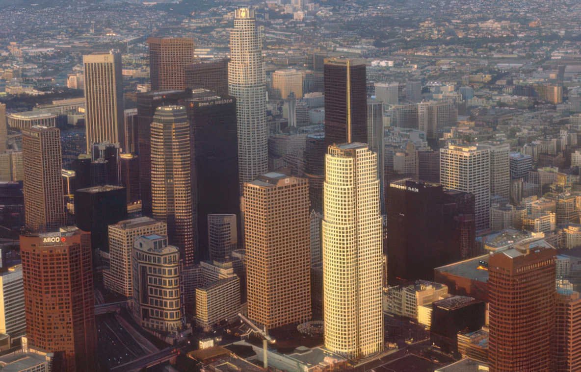 los angeles skyline 1 Vintage A4 Photo Print
