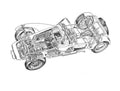lotus seven cutaway A4 Photo Print