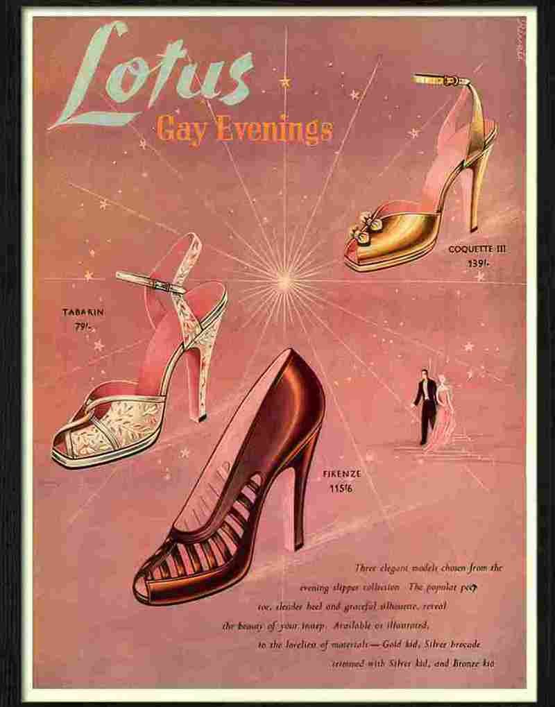 lotus shoes 1950s Advert A4 Photo Print
