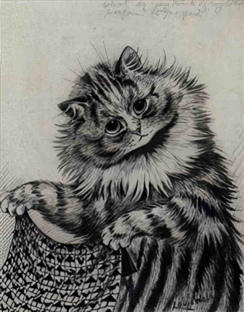 louis wain  4 a yard Art A4 Photo Print