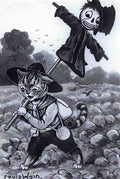 louis wain a cat carrying a scarecrow Art A4 Photo Print