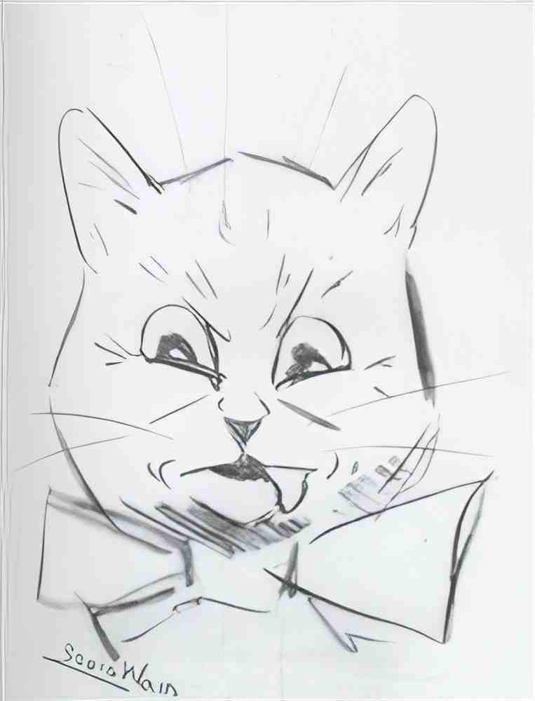 louis wain a cat in a bow tie Art A4 Photo Print