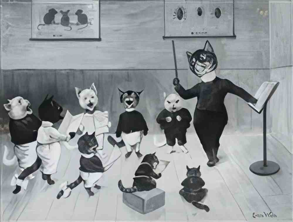 louis wain a choir mice mice beautiful mice Art A4 Photo Print