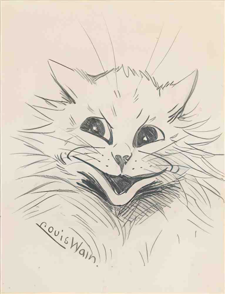 louis wain a happy cat Art A4 Photo Print