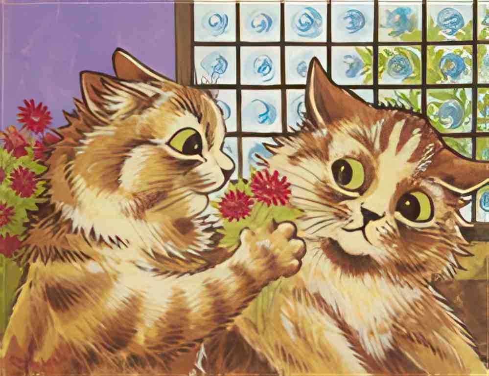 louis wain a romantic gesture Art A4 Photo Print