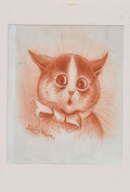louis wain a surprised cat in bow tie Art A4 Photo Print