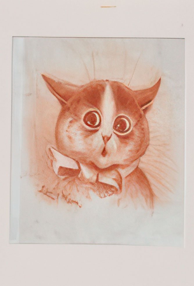 louis wain a surprised cat in bow tie Art A4 Photo Print