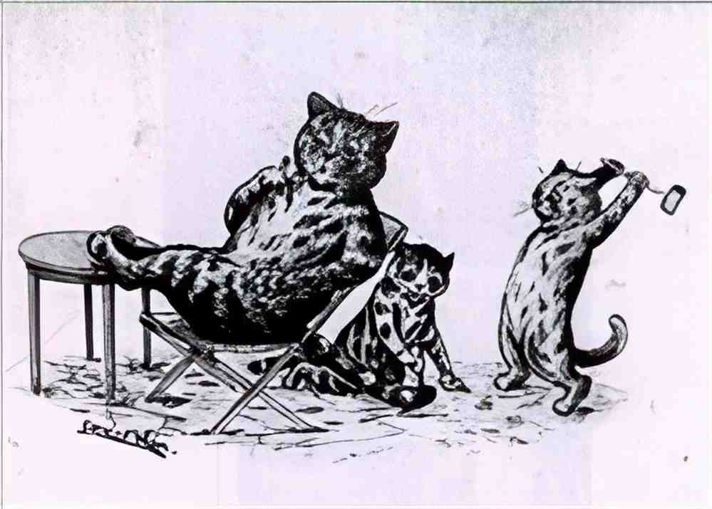 louis wain a tail piece! Art A4 Photo Print