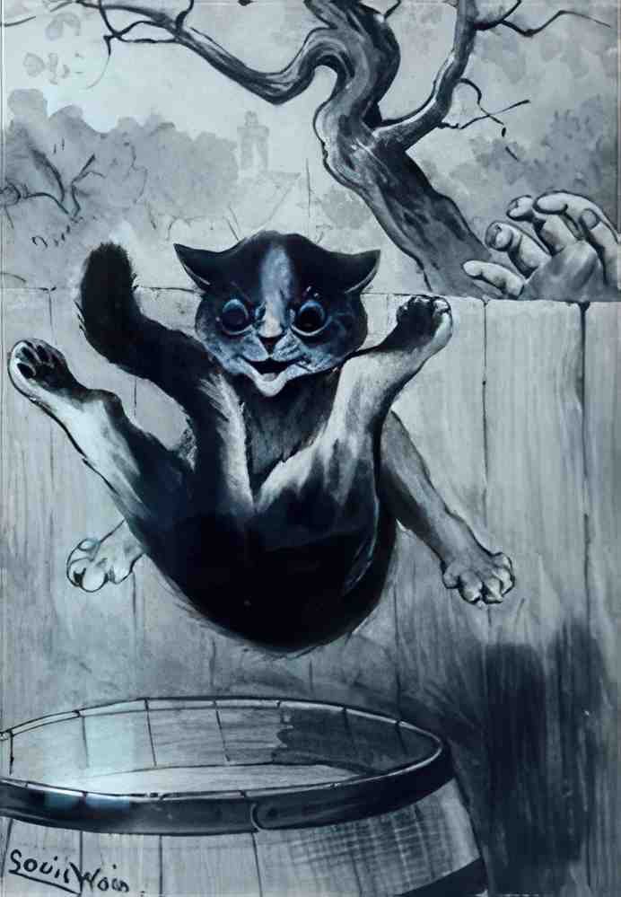 louis wain a wet landing Art A4 Photo Print
