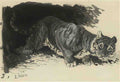 louis wain a young tiger cub surveying the territory Art A4 Photo Print