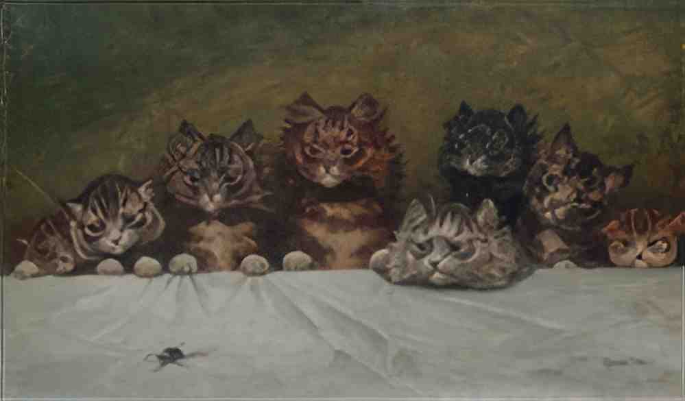 louis wain all eyes on the beetle Art A4 Photo Print