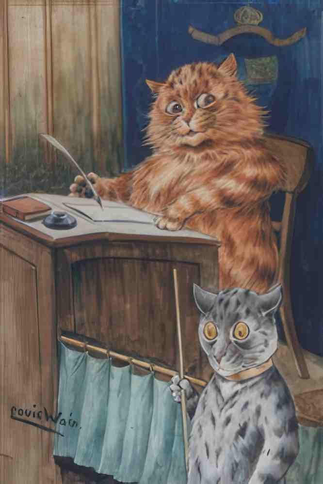 louis wain and then justice Art A4 Photo Print