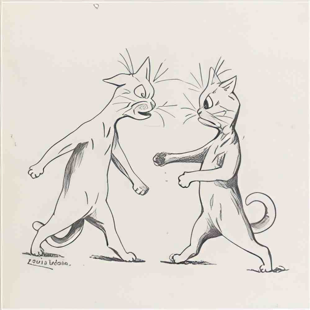 louis wain argumentative cats Art A4 Photo Print