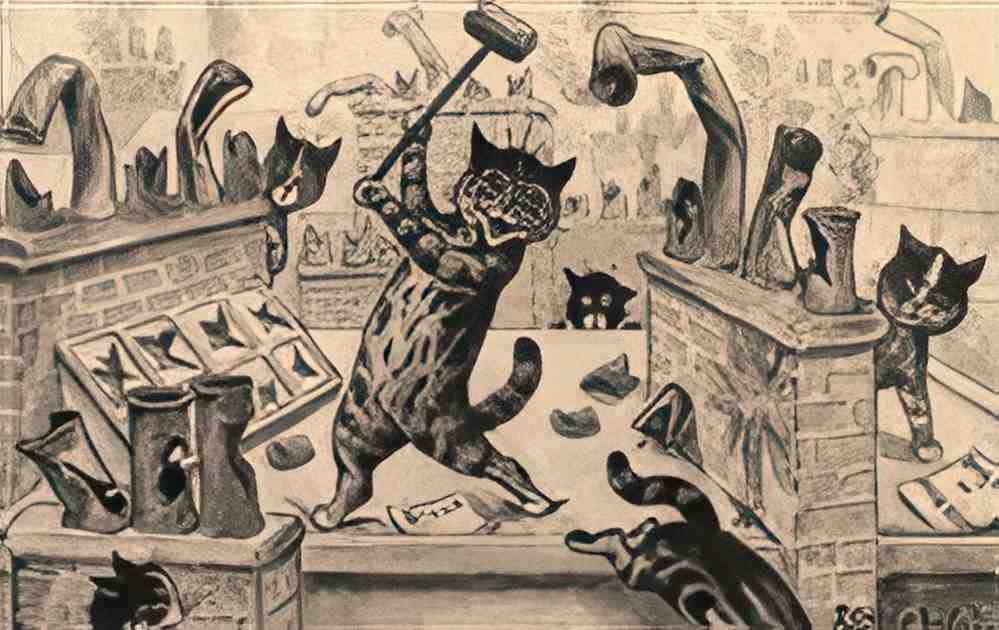 louis wain bailiff in possession Art A4 Photo Print
