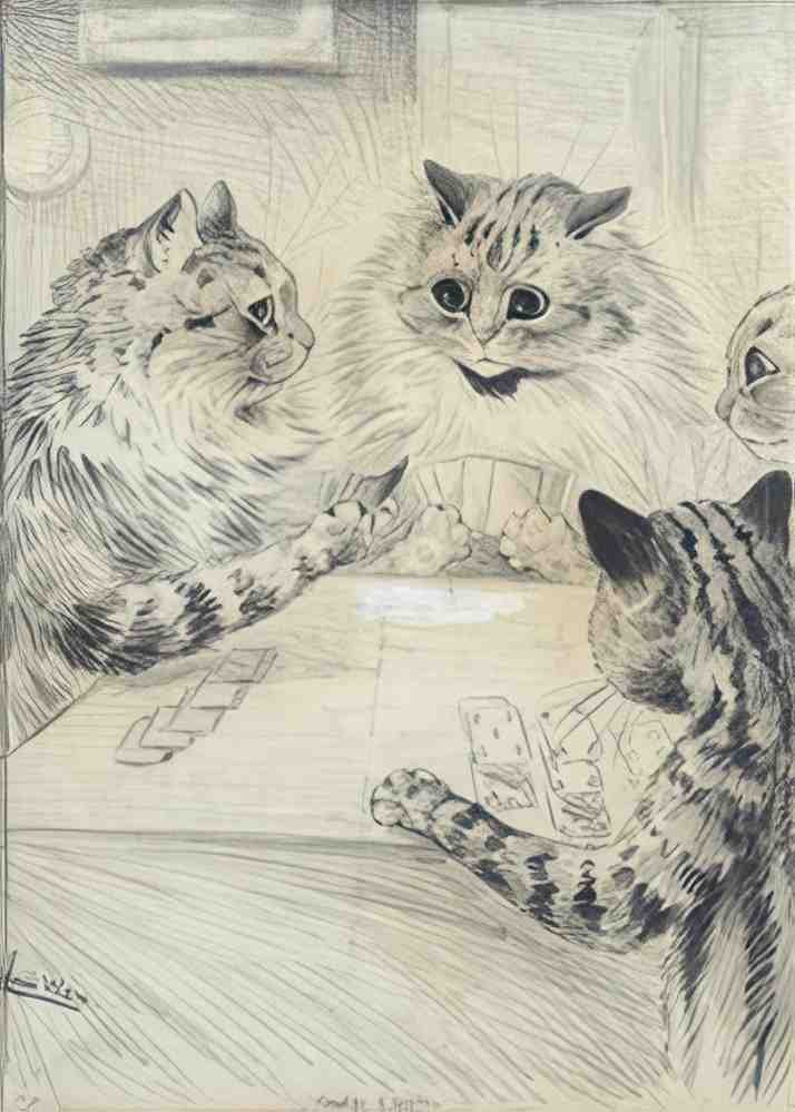 louis wain bridge of sighs Art A4 Photo Print