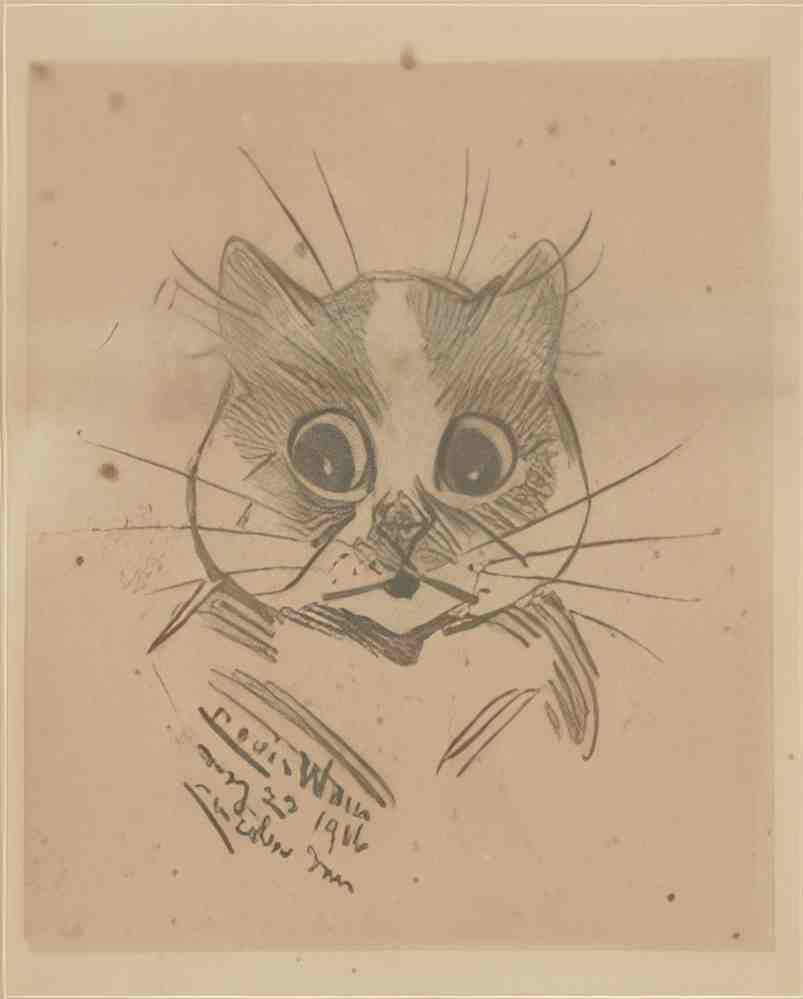 louis wain cat Art A4 Photo Print