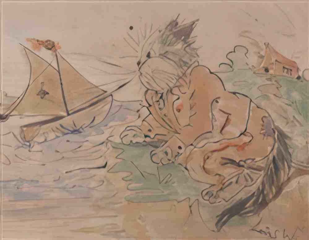 louis wain cat and a ship Art A4 Photo Print