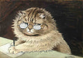 louis wain cat at work with glasses Art A4 Photo Print