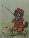 louis wain cat fishing Art A4 Photo Print