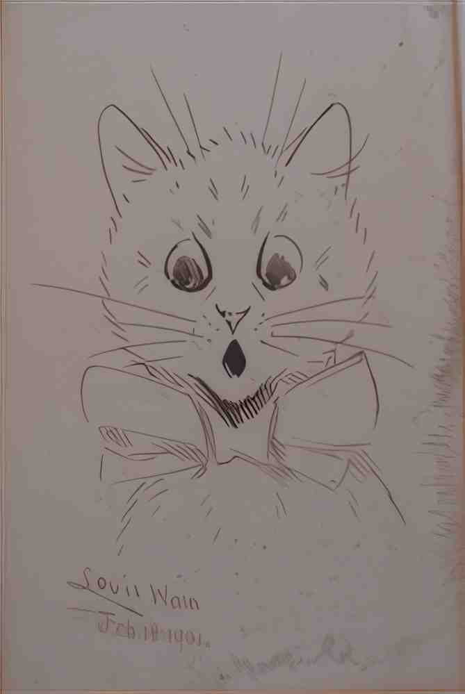 louis wain cat in a bow a tie feb 18 Art A4 Photo Print