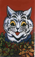 louis wain cat in holly Art A4 Photo Print
