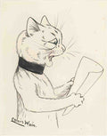 louis wain cat reading Art A4 Photo Print