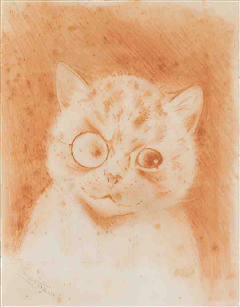 louis wain cat with a monocle Art A4 Photo Print