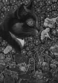 louis wain cat with nasturtiums Art A4 Photo Print