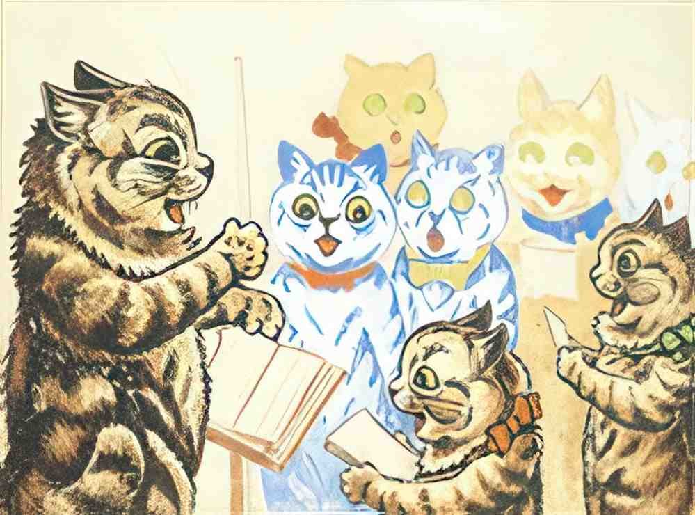 louis wain cats chorus Art A4 Photo Print