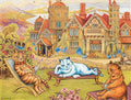 louis wain cats relaxing in the grounds at napsbury Art A4 Photo Print