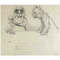 louis wain chemist cat with attentive cat looking on Art A4 Photo Print