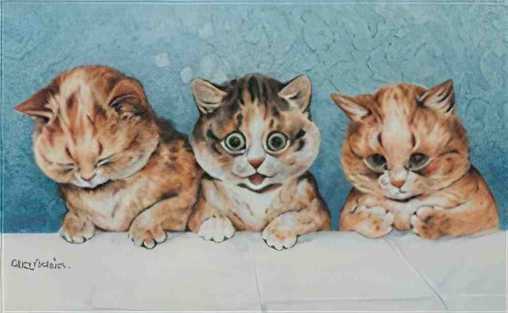 louis wain din din please Art A4 Photo Print