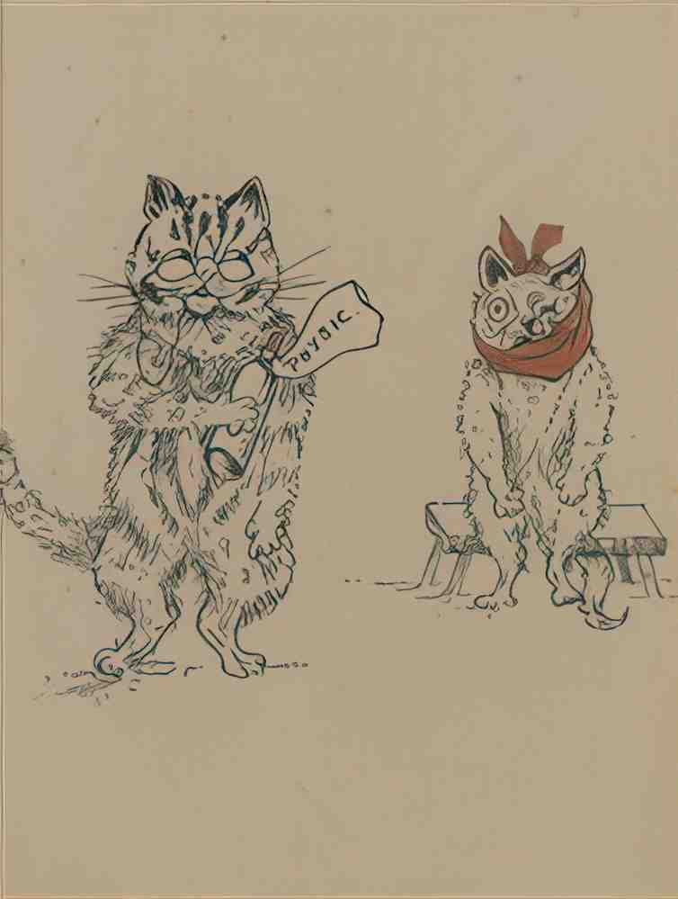 louis wain doctors dilemma Art A4 Photo Print